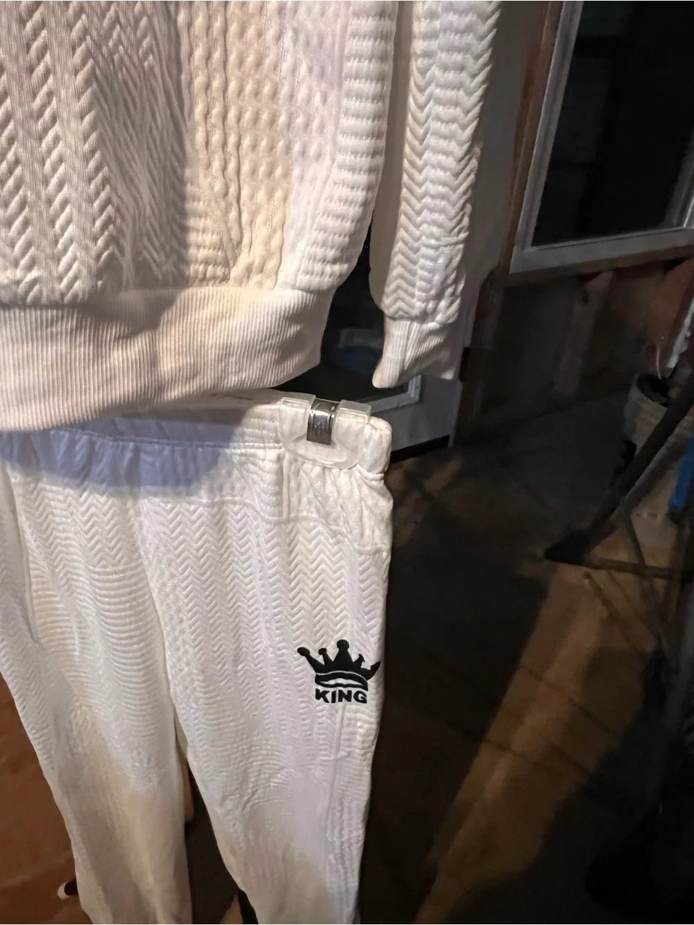 Kids White Logo  - Cozy Long Sleeve Top & Pants